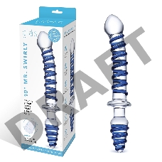 Двусторонний фаллоимитатор с анальной пробкой Mr. Swirly Dildo & Butt Plug - 25 см.