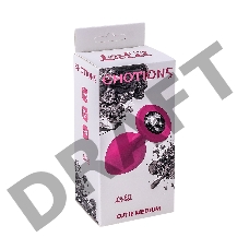 Средняя розовая анальная пробка Emotions Cutie Medium с чёрным кристаллом - 8,5 см.