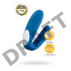 Многофункциональный стимулятор для пар Satisfyer Partner Whale, силикон, голубой, 17 см.