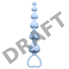 Голубая анальная цепочка Heart's Beads Blue - 18 см.