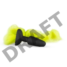 Черная анальная пробка с желтым хвостом Butt Plug With Tail