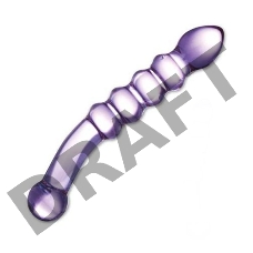 Лиловый двусторонний фаллоимитатор из стекла, 22 см