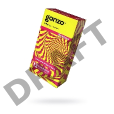 Презервативы Ganzo Extase, с точечно-ребристой поверхностью, анатомической формы, латекс, 18 см, 12
