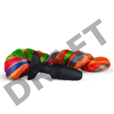 Черная анальная пробка с радужным хвостом Butt Plug With Tail