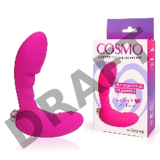 Розовый вибромассажер Сosmo с отростком - 9 см.