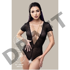 Эротическое боди Waname Abandon с короткими рукавами черное (50-52)