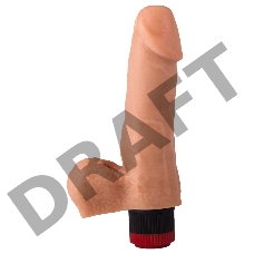 Реалистичный виброфаллос с мошонкой - 15,5 см.