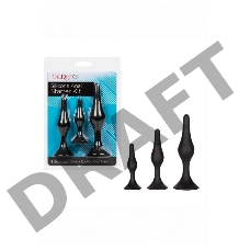 Набор черных силиконовых анальных пробок Silicone Anal Starter Kit