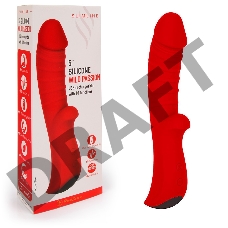 Красный вибромассажер 5 Silicone Wild Passion - 19,1 см.