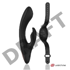 Черный вибратор-кролик с пультом-часами Anne s Desire Rabbit Vibe Wireless Watchme - 20,5 см.