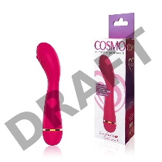 Малиновый изогнутый ребристый вибромассажер с 20 режимами вибрации - 16 см.