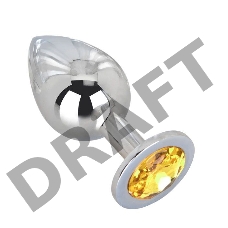 Большой стальной плаг с желтым кристаллом Sweet Lemon - 9,5 см.