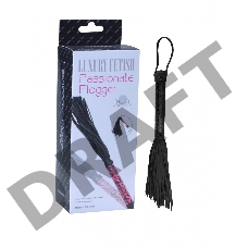 Чёрная многохвостая кожаная плетка Passionate Flogger - 39 см.