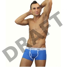 Мужские трусы боксеры голубые Romeo Rossi Boxer Brief RR365-6