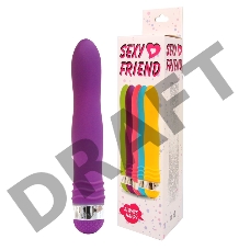 Фиолетовый эргономичный вибратор Sexy Friend - 17,5 см.