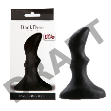 Рифленый черный анальный стимулятор Small ripple plug - 10 см.