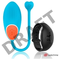 Голубое виброяйцо с черным пультом-часами Wearwatch Egg Wireless Watchme
