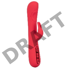 Розовый вибромассажер-кролик Throb Pulse - 21,5 см.