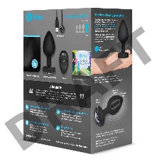 Вибрирующая втулка Vibrating Jewel Plug XXL черного цвета