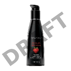 Лубрикант с ароматом клубники Wicked Aqua Strawberry - 120 мл.