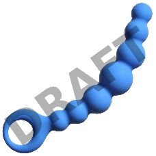 Синяя упругая анальная цепочка Flexible Wand - 18 см.