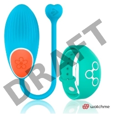 Голубое виброяйцо с зеленым пультом-часами Wearwatch Egg Wireless Watchme
