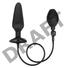 Черная расширяющаяся анальная пробка XL Silicone Inflatable Plug - 16 см.