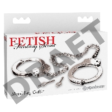 Фиксация для ног с длинной цепочкой Metal Leg Cuffs - Silver