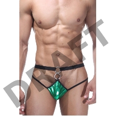 Трусы мужские джоки зеленые с кольцами