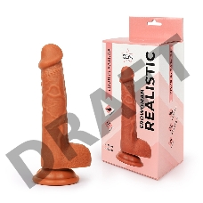 Реалистичный коричневый фаллоимитатор Erowoman - 18,5 см.