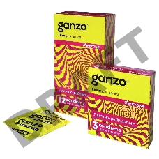 Презервативы Ganzo Extase, с точечно-ребристой поверхностью, анатомической формы, латекс, 18 см, 3 ш