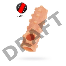  Насадка KOKOS реалистичная с дополнительной стимуляцией, TPE, телесная, 15.6 см