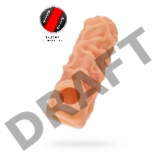  Насадка KOKOS реалистичная с дополнительной стимуляцией, TPE, телесная, 15.6 см