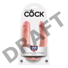 Фаллоимитатор на присоске U-Shaped Large Double Trouble телесный King Cock