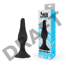 Чёрная анальная пробка Sex Expert - 13 см.