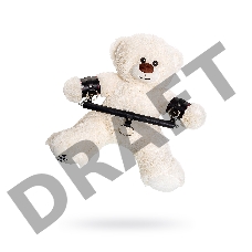 Бандажный набор Медведь белый Pecado BDSM(маленькая распорка, наручники), натуральная кожа, черный