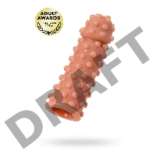 Насадка KOKOS реалистичная с дополнительной стимуляцией, TPE, телесная, 12.7 см