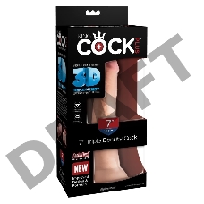 Фаллоимитатор на присоске Тройная плотность King Cock Plus 7 Triple Density Cock - Flesh
