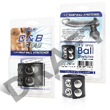 Хомут-утяжка для мошонки из искусственной кожи на клепках SNAP BALL STRETCHER