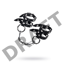 Наручники однослойные из двух ремешков Pecado BDSM, натуральная кожа, черные