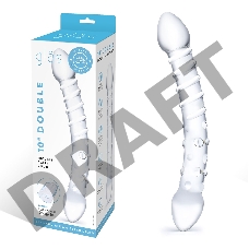 Прозрачный стеклянный фаллоимитатор с двумя концами - 24 см.