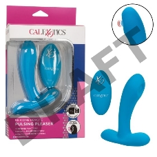 Голубой массажер простаты Silicone Remote Pulsing Pleaser - 11,5 см.
