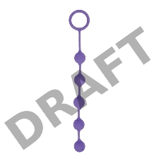 Фиолетовая анальная цепочка с кольцом-ограничителем - 23 см.