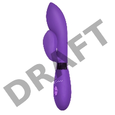 Фиолетовый вибратор Gina с клиторальным отростком - 20 см.