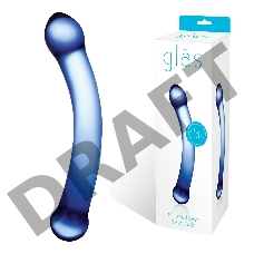 Синий изогнутый фаллоимитатор Curved G-Spot Glass Dildo - 16 см.