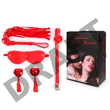 Пикантный набор БДСМ из 4 предметов в красном цвете
