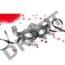 Черная ажурная текстильная маска Амели