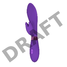 Фиолетовый вибратор Leyla с клиторальным отростком - 20,5 см.