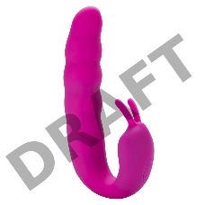 Розовый вибратор Ribbed Dual Stimulator - 17 см.