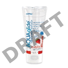 Гель-лубрикант на водной основе AQUAglide с ароматом клубники - 100 мл.